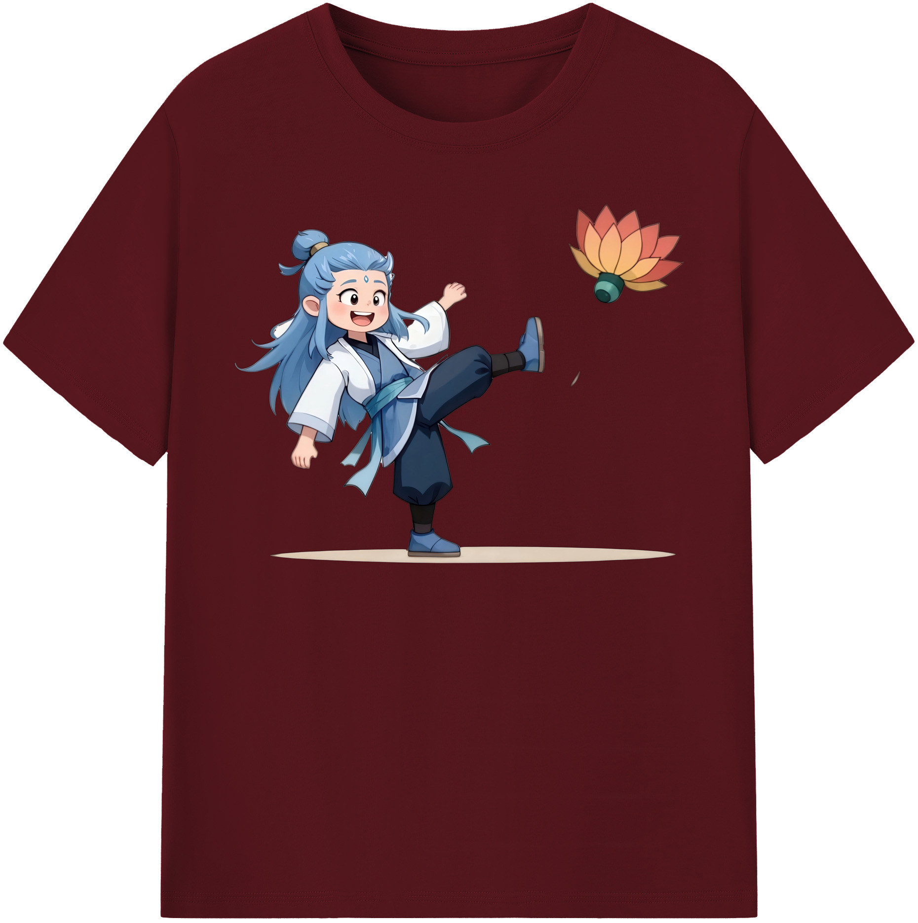 （画像用） Ne Zha 2 ナタ 魔童の大暴れ 綿100％半袖Tシャツ（フロントプリント）